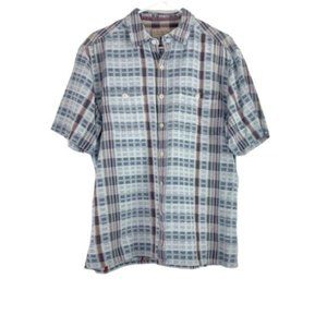 Territory Ahead Short Sleeve Button Down Shirt Plaid Textured Shirt